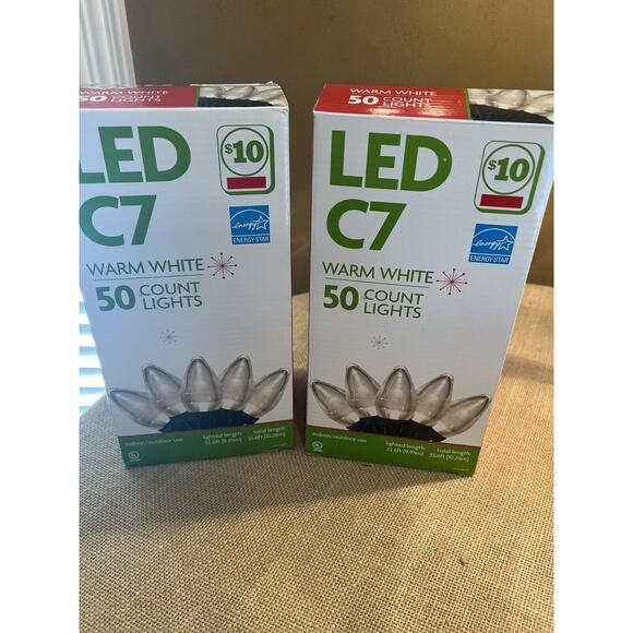 LED C7 50 Count Warm Light String (Set of 2) - Picture 1 of 5
